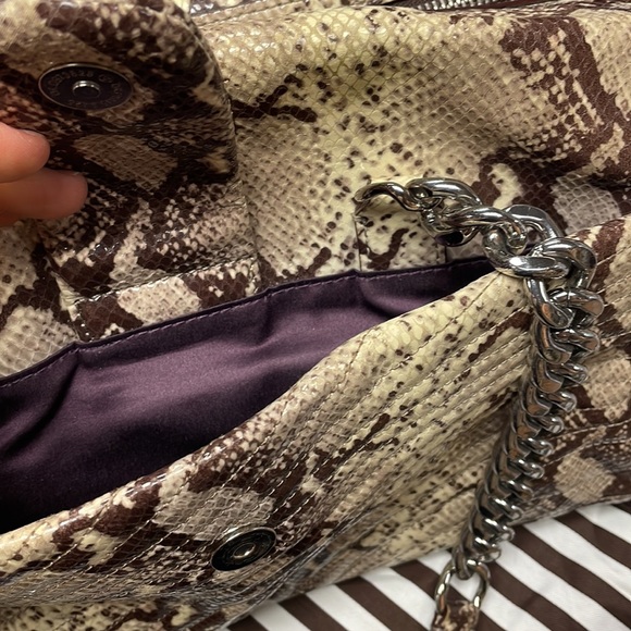 Henri Bendel Snakeskin Print Chain Strap Shoulder Bag - Picture 8 of 14